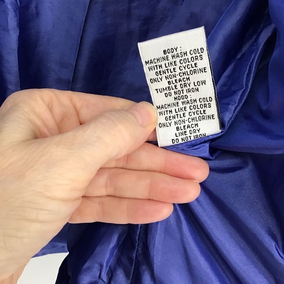 Talbots Down Vest W/Faux Fur Detachable Hood Zip Winter Sapphire Size Medium - Picture 10 of 11